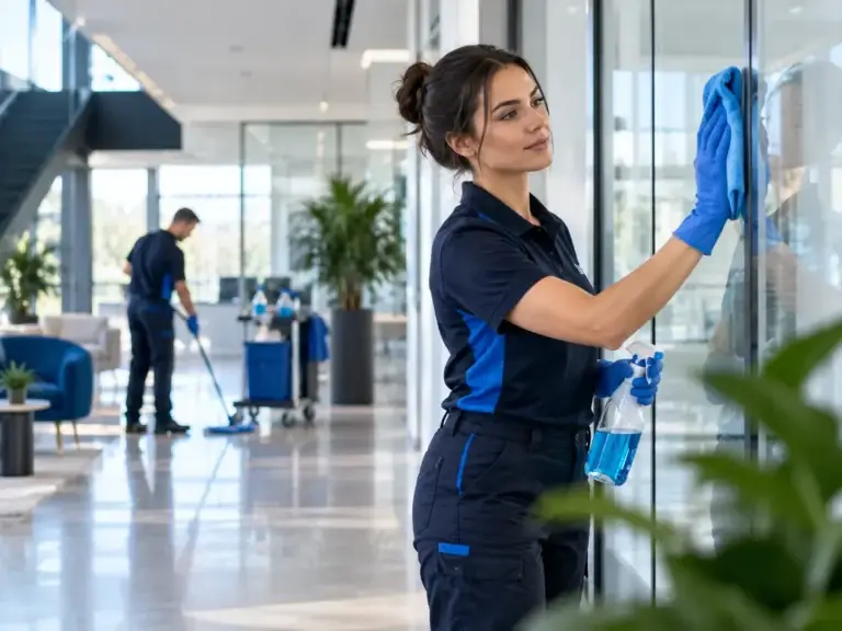 Over ons bij Inter Cleaning benadrukt professionele schoonmaak en facilitair onderhoud in een heldere en moderne bedrijfsomgeving.